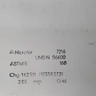 Плита Inconel 600 никеля сплава ASTM B166/лист Hastelloy 600