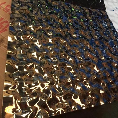 0.5*1220x2440 мм Нержавеющая сталь Вода Риппл Лист Пластина 201 Средний Риппл Роза Золото