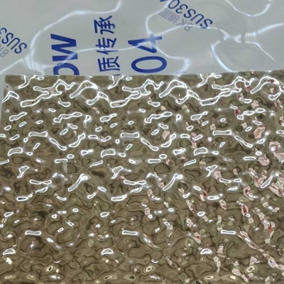 SUS304 Водяной рипп Стальной лист Золотой Средний Большой укладка 0.8 * 1220x2440 мм