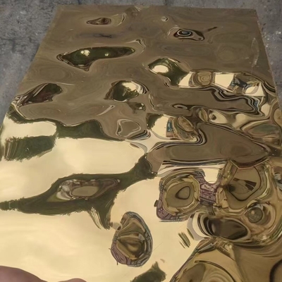 SUS304 Водяной рипп Стальной лист Золотой Средний Большой укладка 0.8 * 1220x2440 мм