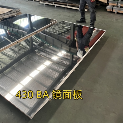 SUS430 2BA Холоднокатаный лист из нержавеющей стали 8K Зеркальная поверхность с ПВХ пленкой 1.2*1250*2500 мм