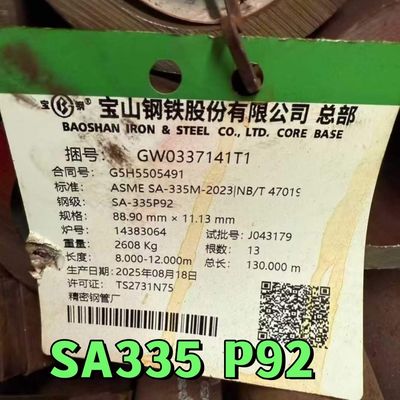 Труба холоднотянутая ASME A335 P92 бесшовная ферритная легированная сталь 89*11.13 мм для работы при высоких температурах