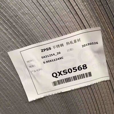 Плита из горячекатаной нержавеющей стали S31254 254 SMO F44 SA240 UNS S31254 3.0*1219*2438мм