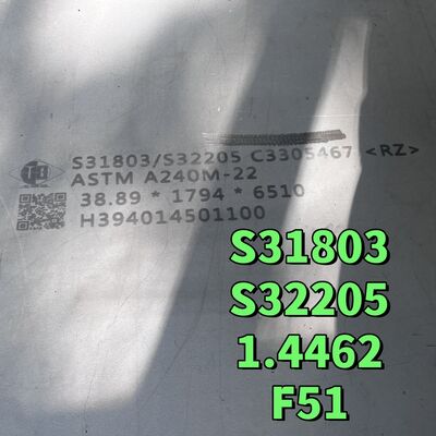 ASTM A182 F51 Плита из нержавеющей стали 38*1220*2440мм S31803 1.4462 Плита из двойной стали